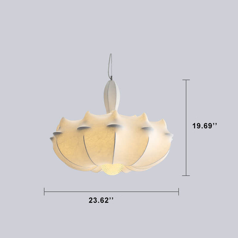 Modern Stretch Silk Fabric Airship Shade 3-Light Chandeliers