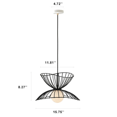 Nordische minimalistische Pendelleuchte mit offenem Metallkäfig und 1 Leuchte 