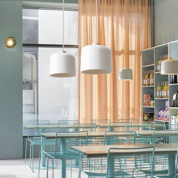 Modern Macaron Cylinder Aluminum 1-Light Pendant Light