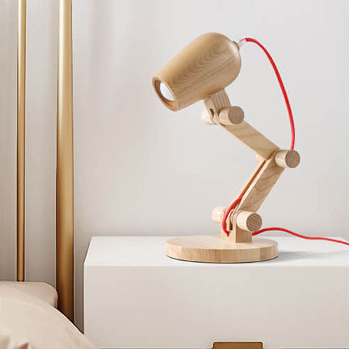 Nordic Creative Wooden Robot 1-Light Tischlampe 