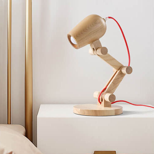 Nordic Creative Wooden Robot 1-Light Table Lamp