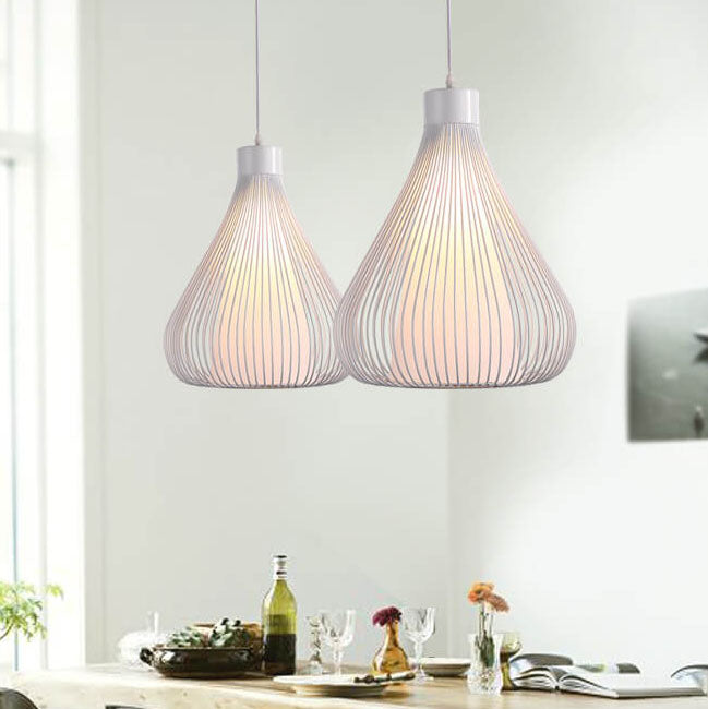 Nordic Simple Teardrop Cage Metal 1 Light Pendant Light