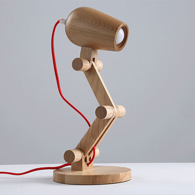 Nordic Creative Wooden Robot 1-Light Tischlampe 