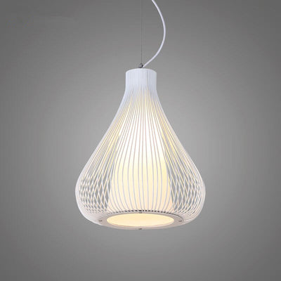 Nordic Simple Teardrop Cage Metal 1 Light Pendant Light