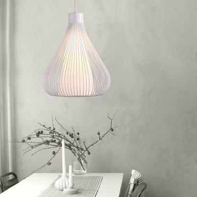 Nordic Simple Teardrop Cage Metal 1 Light Pendant Light