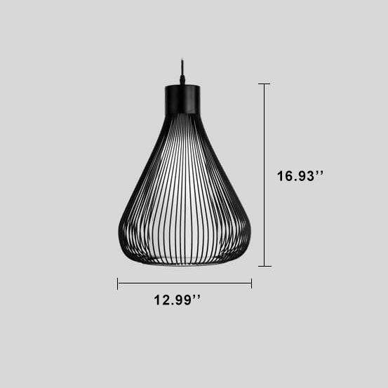 Nordic Simple Teardrop Cage Metal 1 Light Pendant Light