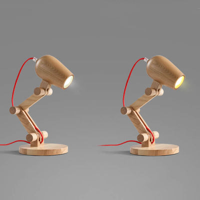 Nordic Creative Wooden Robot 1-Light Tischlampe 