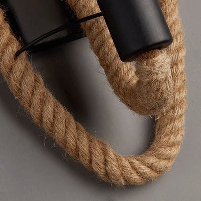 Vintage Hemp Rope 1-Light Wall Sconce Lamp 2 Design