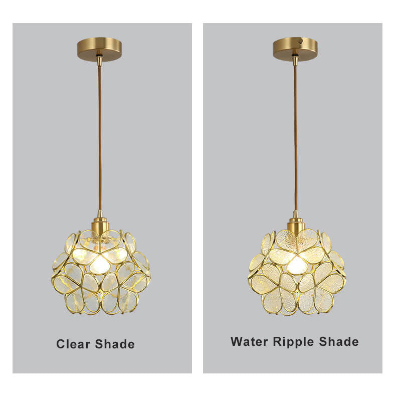 Moderne bunte Wasser-Korn-Glas 1-Licht Blumenball Pendelleuchte 