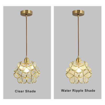Moderne bunte Wasserkorn-Glas-1-Licht-Blumenkugel-Pendelleuchte 