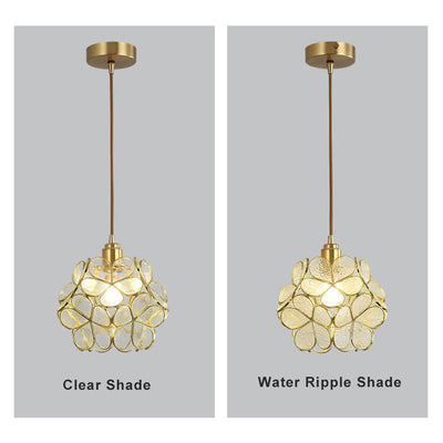 Modern Colorful Water-grain Glass 1-Light Flower Ball Pendant Light