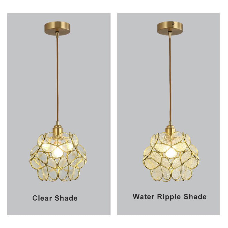 Moderne bunte Wasserkorn-Glas-1-Licht-Blumenkugel-Pendelleuchte 