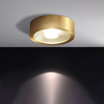ضوء LED فائق النحافة بتصميم الشمال الفاخر من النحاس بالكامل بتصميم مثبت على السقف 
