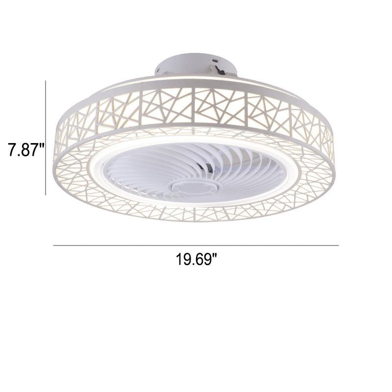 Moderne Luxus-Deckenventilator-Leuchte mit runder Spitze, LED-Unterputzmontage