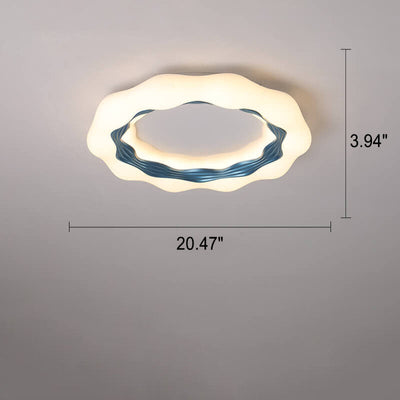 Modern Minimalist Color Wave Round LED Flush Mount Ceiling Light