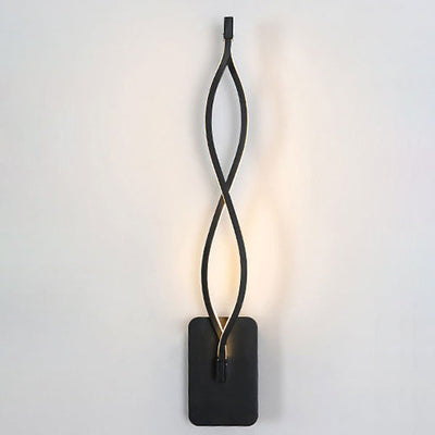 Modern Minimalist Aluminum Wave Shape LED Wall Sconce Lamp