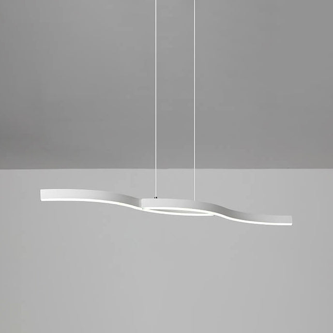 Lustre créatif à LED design moderne à lignes courbes pour îlot 