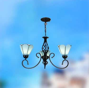 Lustre Européen Créatif en Verre Tiffany 3/5/6/8 Lumières 