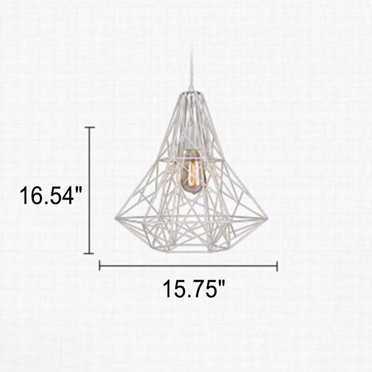 Lámpara colgante vintage industrial de jaula de hierro con 1 luz 