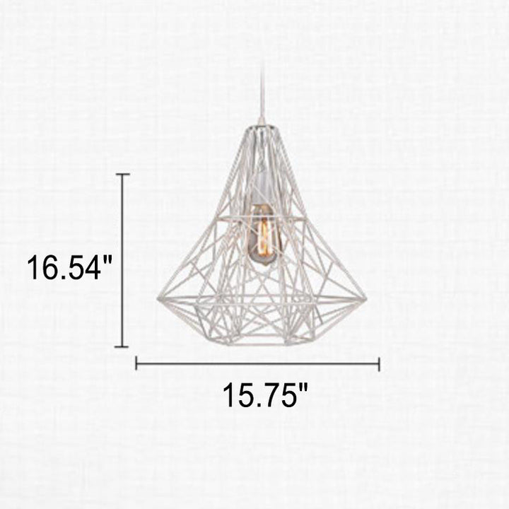 Lámpara colgante vintage industrial de jaula de hierro con 1 luz 