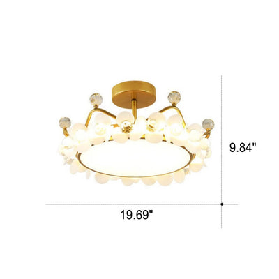 Modern Light Luxury Crown Children LED Flush Mount Ceiling Light