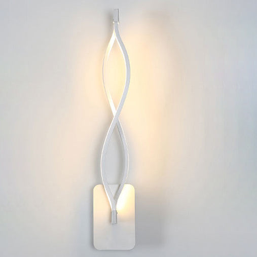 Modern Minimalist Aluminum Wave Shape LED Wall Sconce Lamp