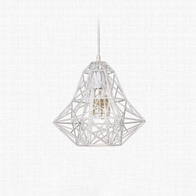 Lámpara colgante vintage industrial de jaula de hierro con 1 luz 