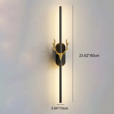 Modern Light Luxury Aluminum Long Strip Antler Shape LED Wall Sconce Lamp