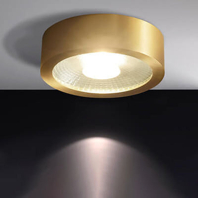 ضوء LED فائق النحافة بتصميم الشمال الفاخر من النحاس بالكامل بتصميم مثبت على السقف 