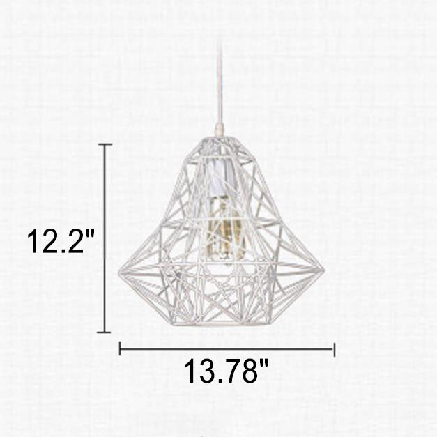 Lámpara colgante vintage industrial de jaula de hierro con 1 luz 