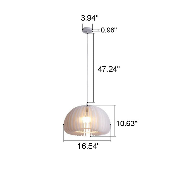 Nordic White Pumpkin Acrylic 1-Light Pendant Light