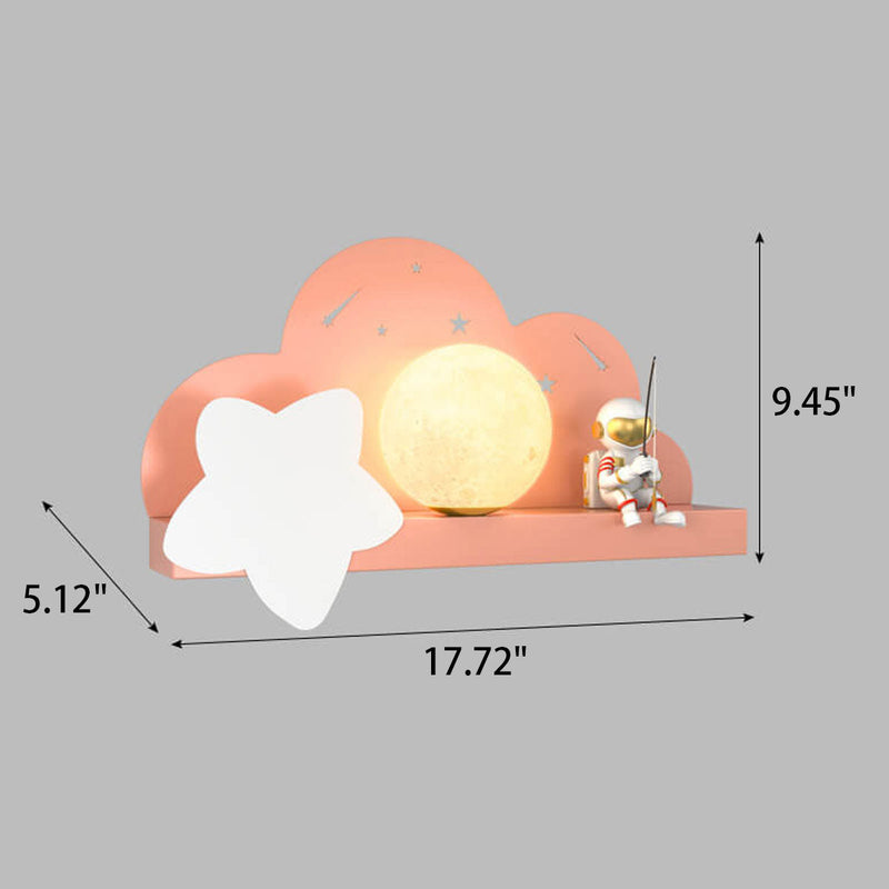 Childlike Creative Moon Astronaut Design LED Wall Sconce Lamp