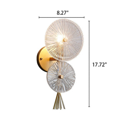 Moderne Luxus Doppelrunde LED-Wandleuchte aus Glas 