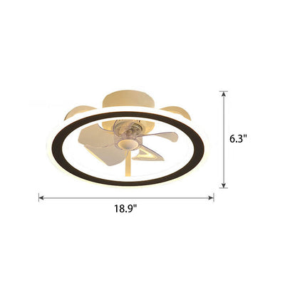 Nordic Creative Runde LED-Deckenventilatorleuchte für halbbündige Montage 