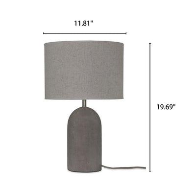 Base de colonne en ciment en tissu gris industriel 1-lumière lampe de table LED 