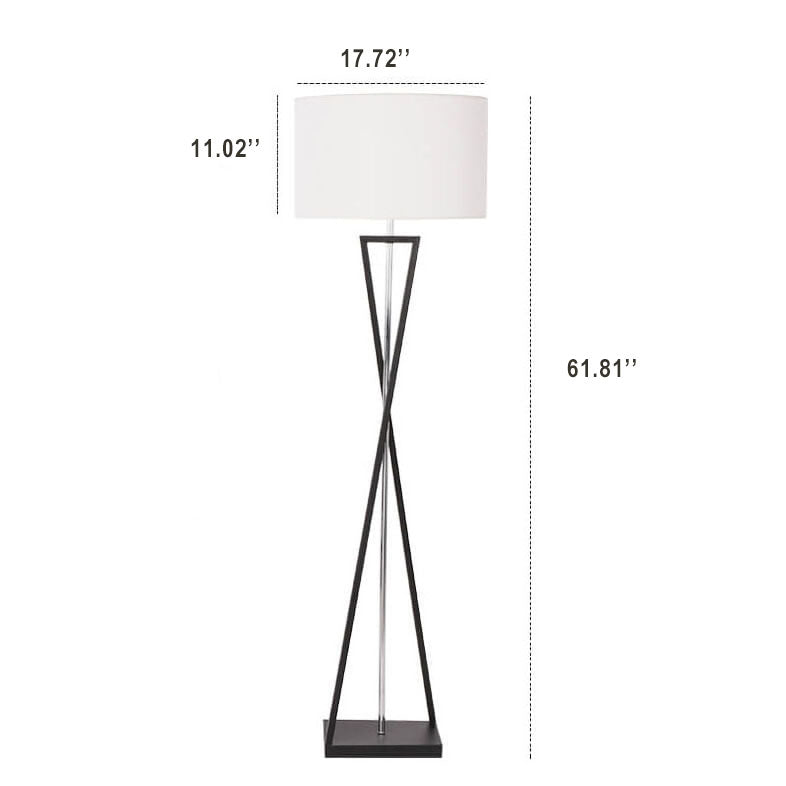 Moderne Stoff 1-Licht zylindrische Stehlampen 
