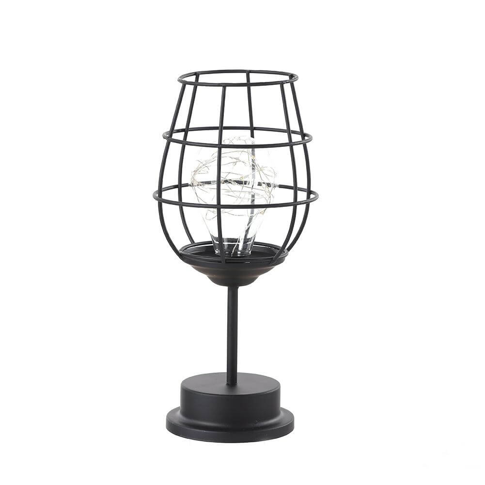 Retro Schmiedeeisen Weinflasche Nachtlicht Tischlampe 