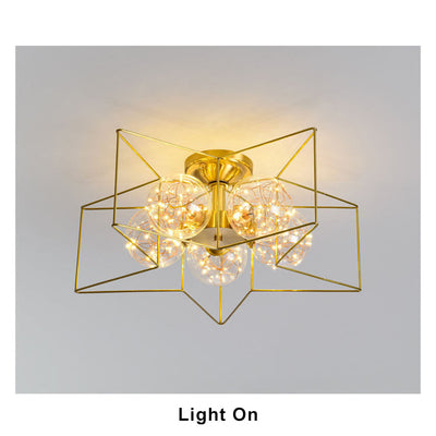 Modern Pentagram 1-5 Light 3 Color Changeable LED Semi-Flush Mount Lighting