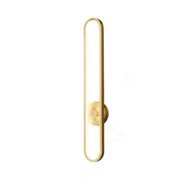 Nordic Light Luxury Full Brass Long Ring LED Wall Sconce Lamp