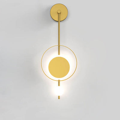 Moderne minimalistische Eisenkreis-LED-Licht-Wandleuchte mit geradem Arm