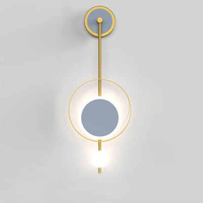 Moderne minimalistische Eisenkreis-LED-Licht-Wandleuchte mit geradem Arm