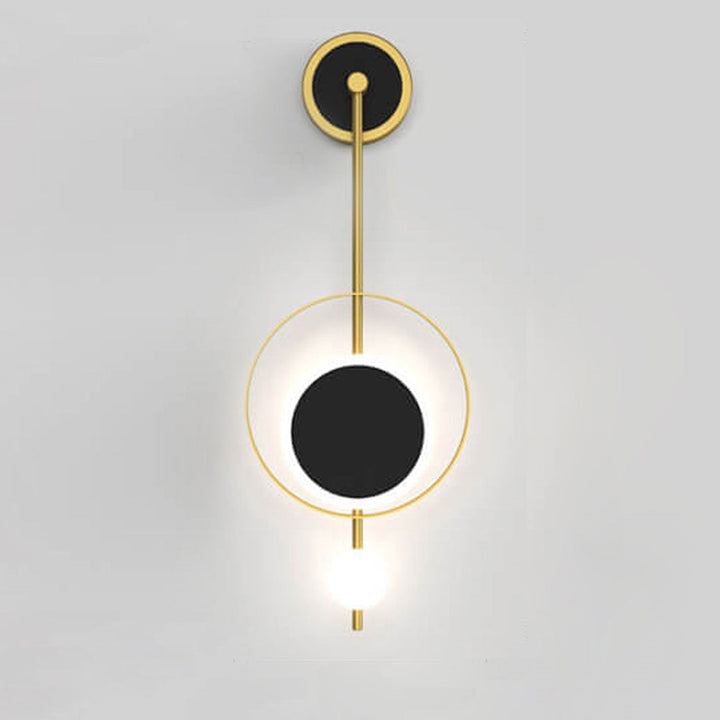 Modern Minimalist Iron Circle Straight Arm LED Light Wall Sconce Lamp