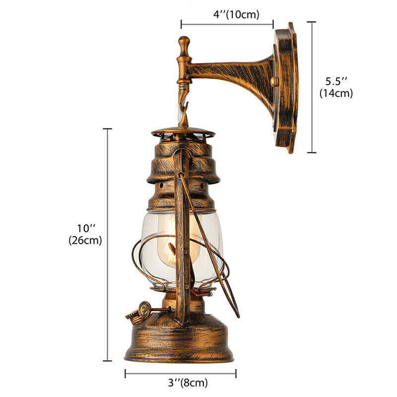 Vintage 1-Licht-Laterne bewaffnete Wandleuchte 