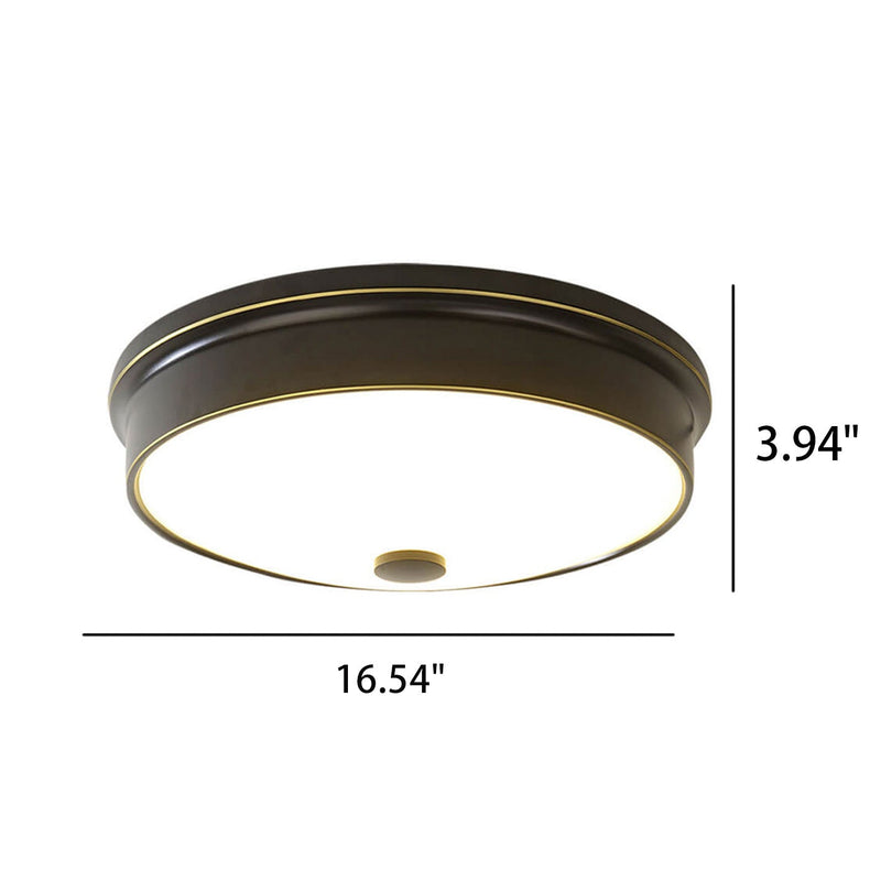 Vintage Luxury Round Glass LED Flush Mount Ceiling Light