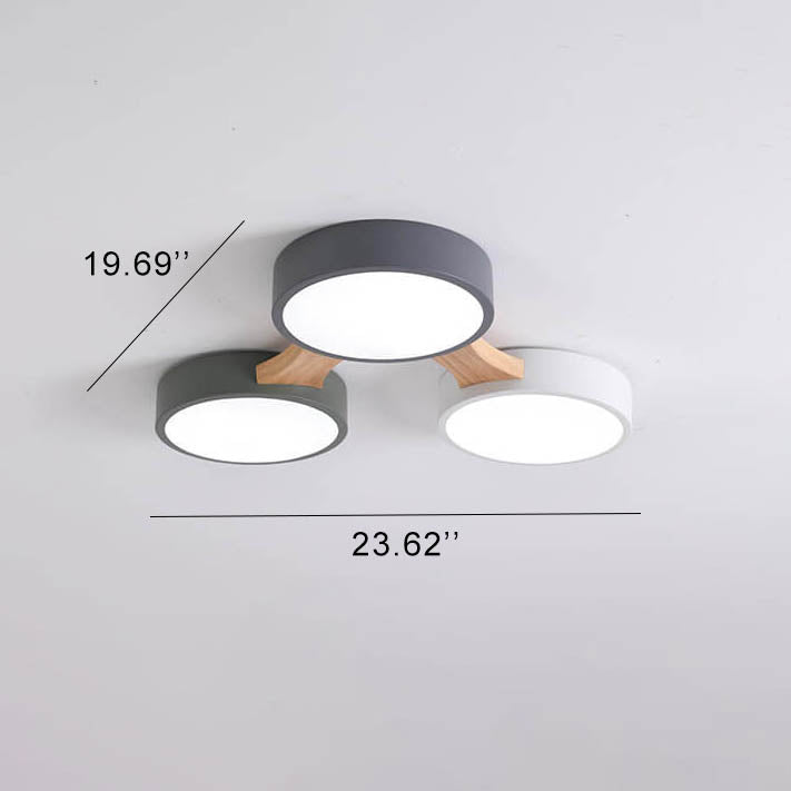 Modern Macaron Circle 3/4/5/8 Light LED Flush Mount Ceiling Light