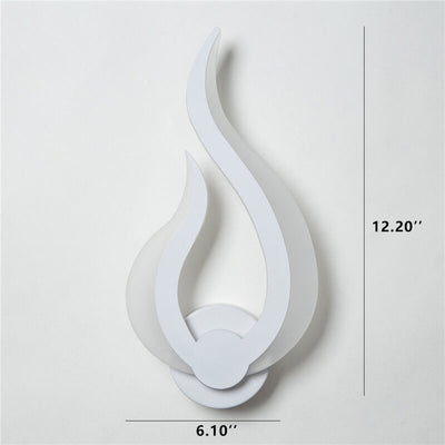 Modern Minimalist Flame Shaped Acrylic 1-Light LED Wall Sconce Lamp