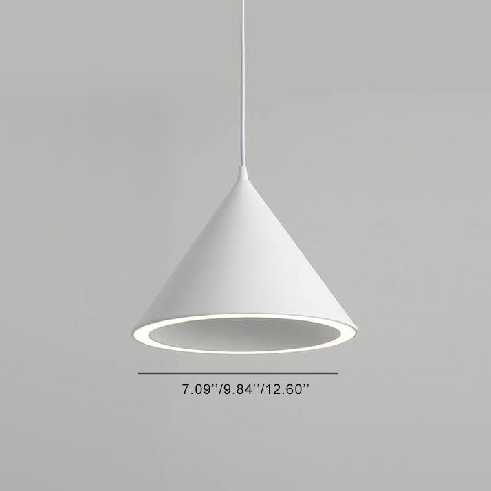 Modern Macaron Aluminum Cone Shape 1-Light LED Pendant Light