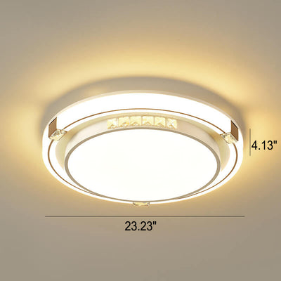 Modern Luxury Rectangular/Square/Round Crystal Decorative LED Flush Mount Ceiling Light