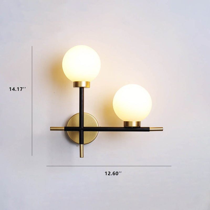 Nordic Minimalist Magic Bean Glass 1/2 Light Wall Sconce Lamp