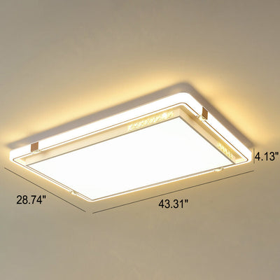 Modern Luxury Rectangular/Square/Round Crystal Decorative LED Flush Mount Ceiling Light